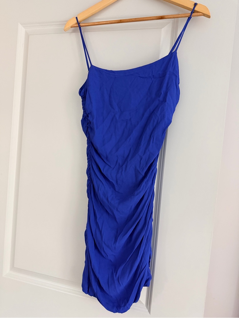 WeWoreWhat Royal Blue Ruched Slip Mini Dress